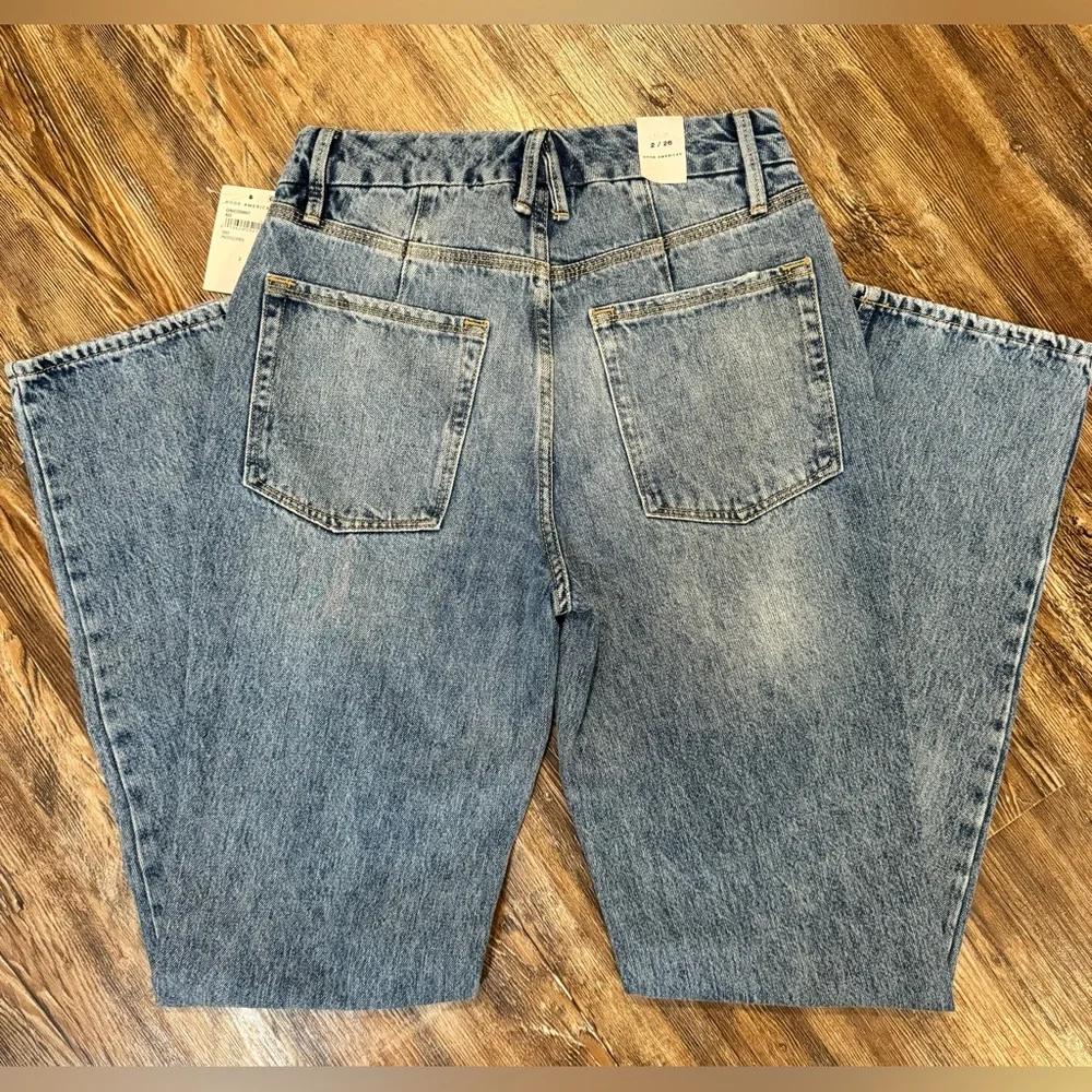 Good American Good Curve High Waist Straight Leg-NWT - Picture 2 of 6